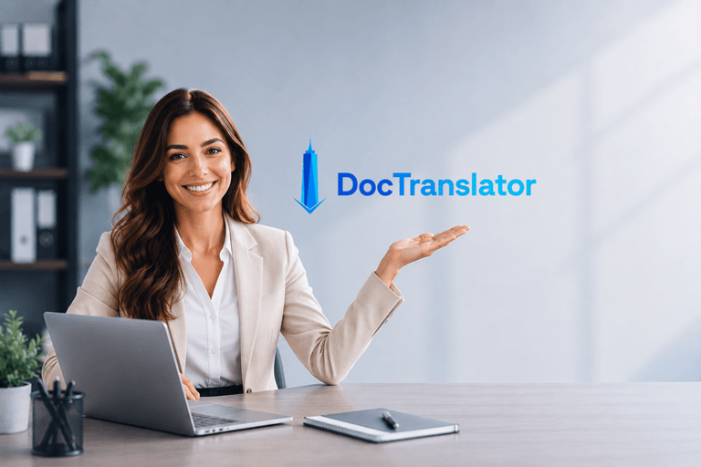 The DocTranslator AI translation dashboard
